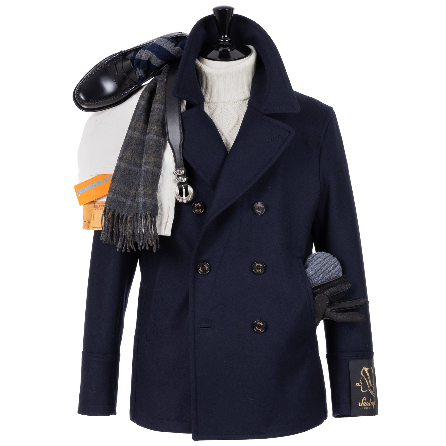 Sealup x MJ: Dunkelblaue Cabanjacke "Amalfi" aus reiner Wolle - Iconic Sealup